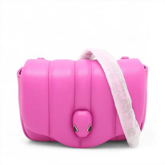 Bvlgari x Ambush Serpenti Leather Two-Way Shoulder Bag Hot Pink
