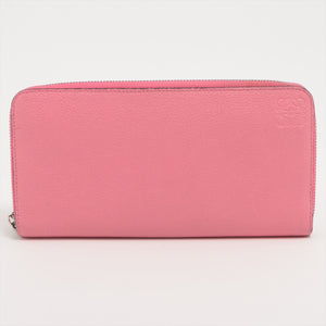 Loewe Anagram Leather Zippy Wallet Pink