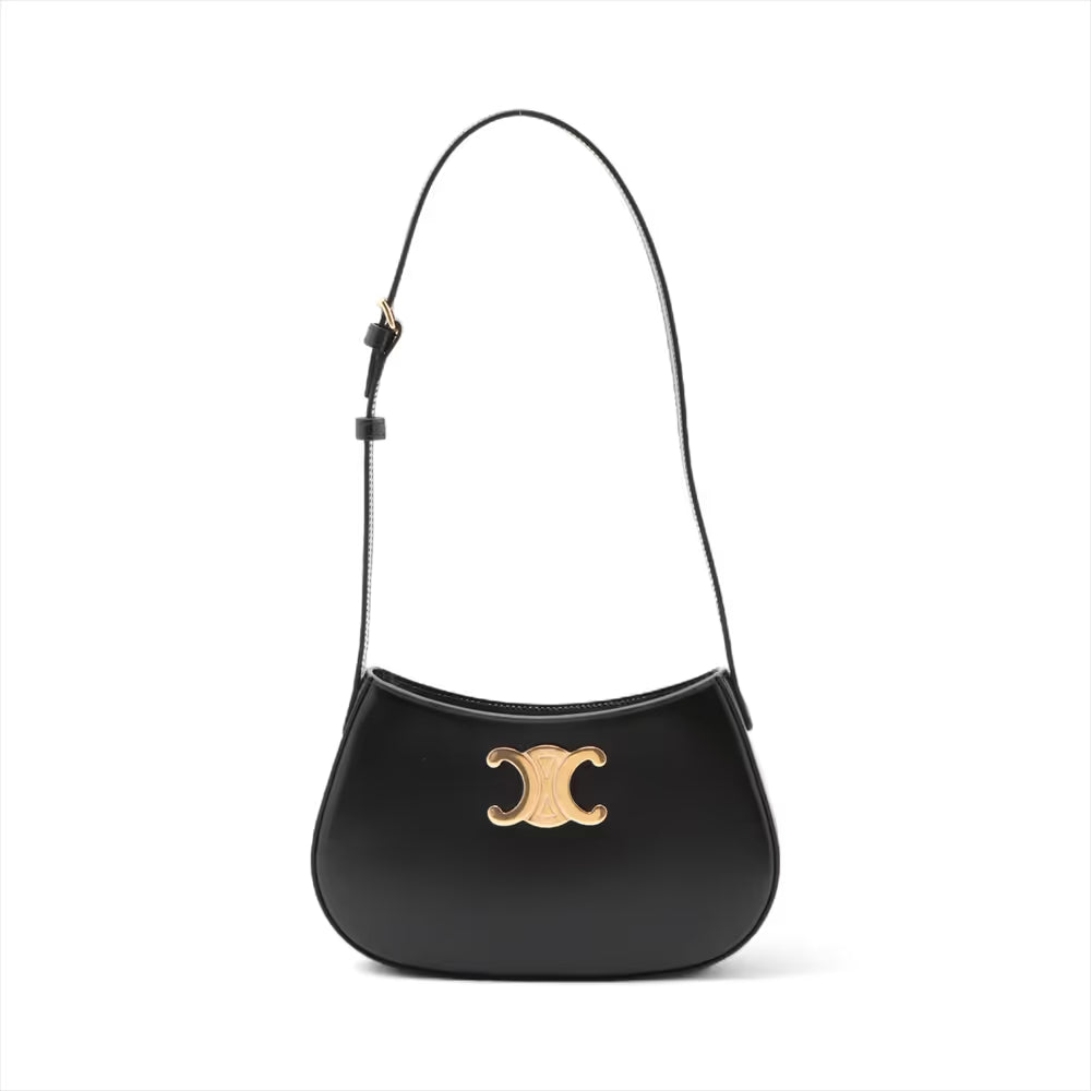 Celine Medium Tilly Leather Shoulder Bag Black