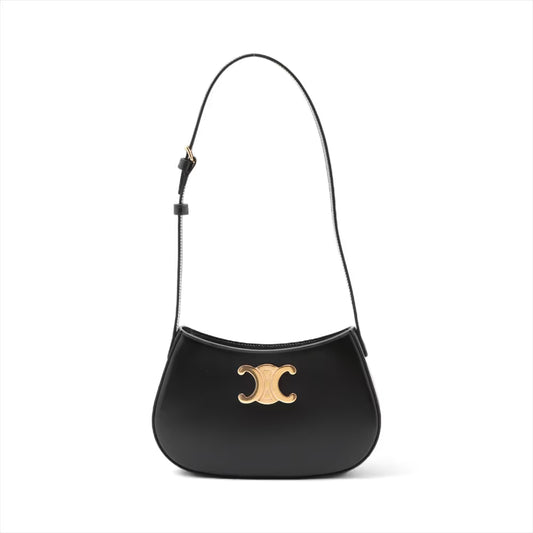 Celine Medium Tilly Leather Shoulder Bag Black