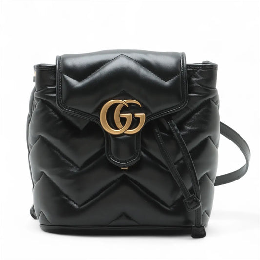 Gucci GG Marmont Chevron Leather Two-Way Backpack Black