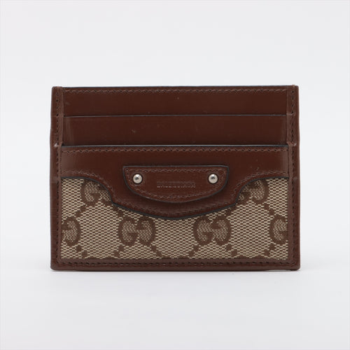 Gucci x Balenciaga GG Canvas  & Leather Card Case Brown