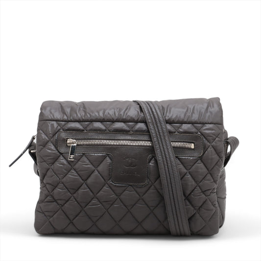 Chanel CC Logo Cocoon Nylon Shoulder Bag Gray * PREORDER *