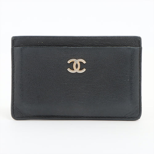 Chanel CC Leather Card Case Black