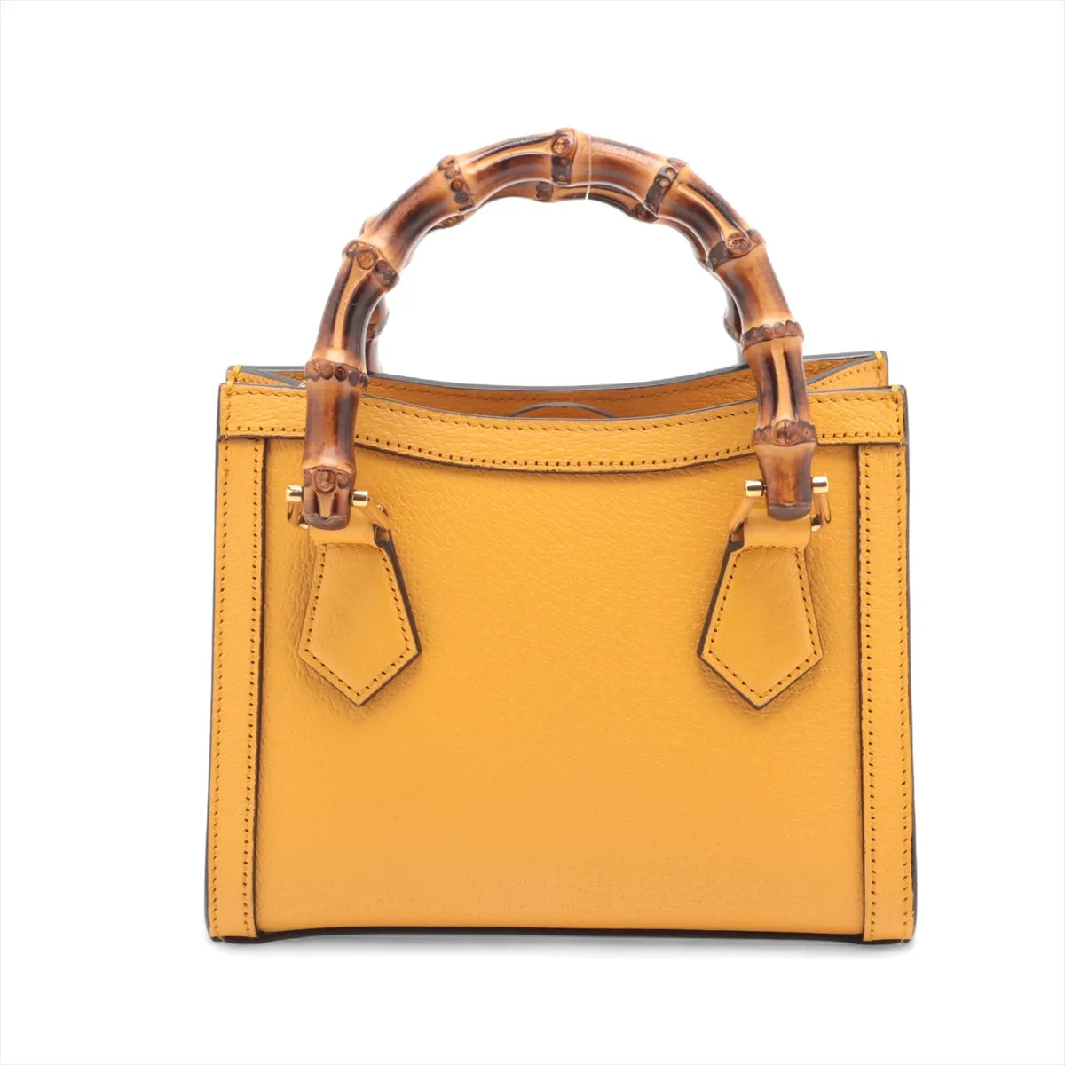 Gucci GG Logo Bamboo Diana Leather Small Tote Bag Yellow * PREORDER *