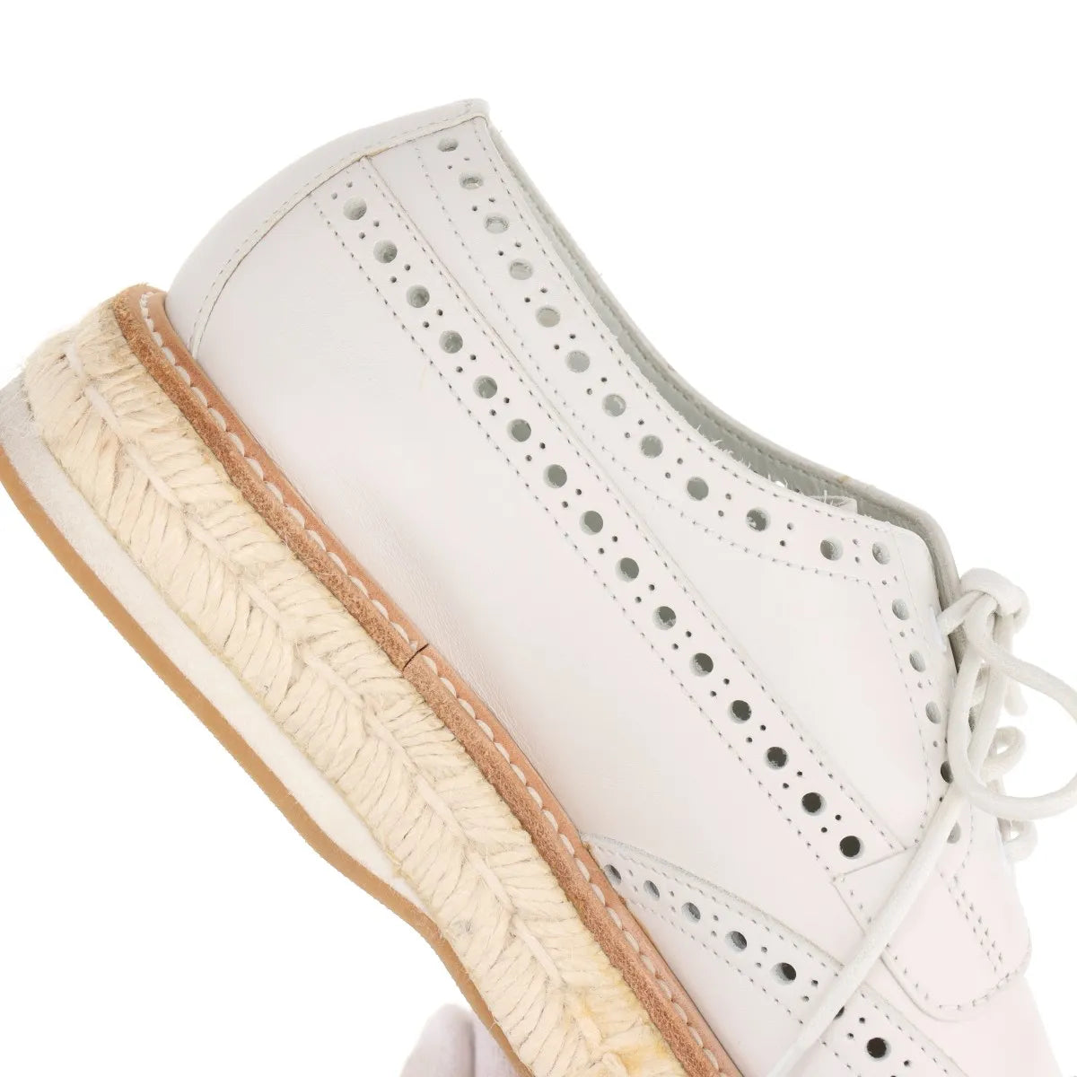 Church's Perforated Leather Keely Espadrilles Shoes White