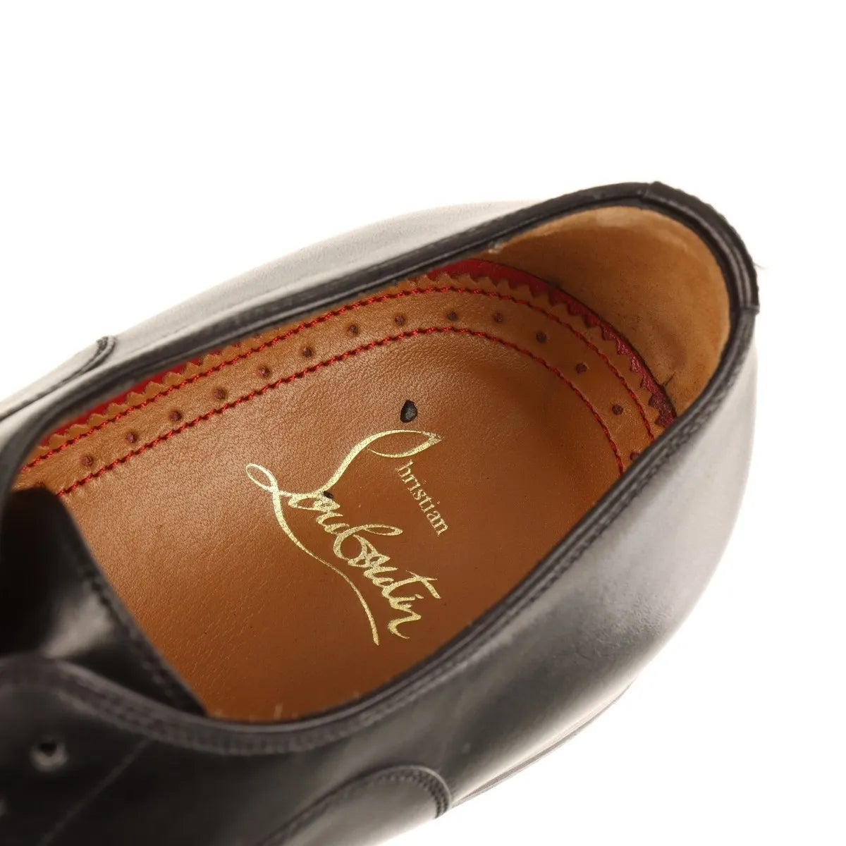 Christian Louboutin Leather Straight Tip Shoes Men's Black
