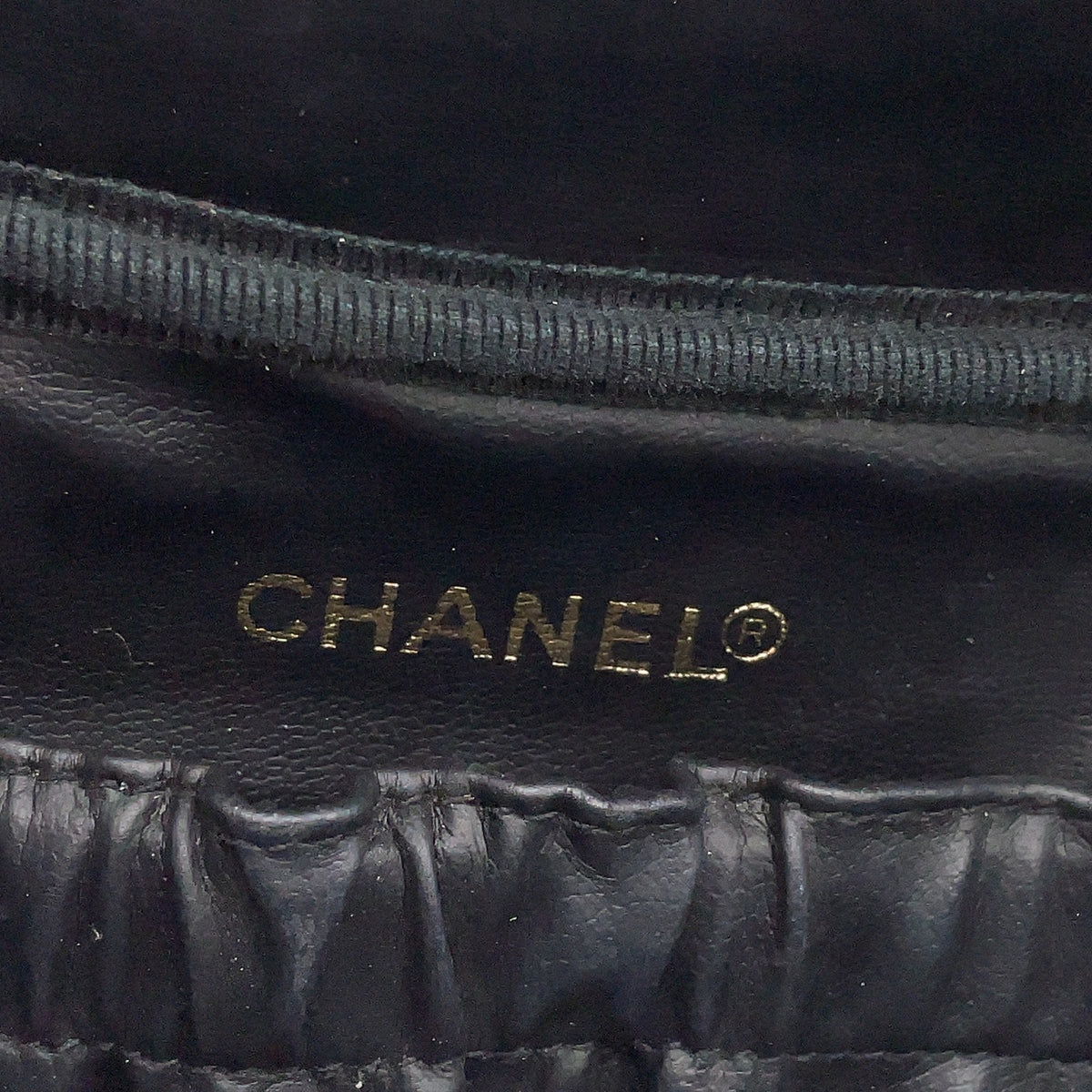 Chanel CC Logo Caviar Leather Vanity Bag Black