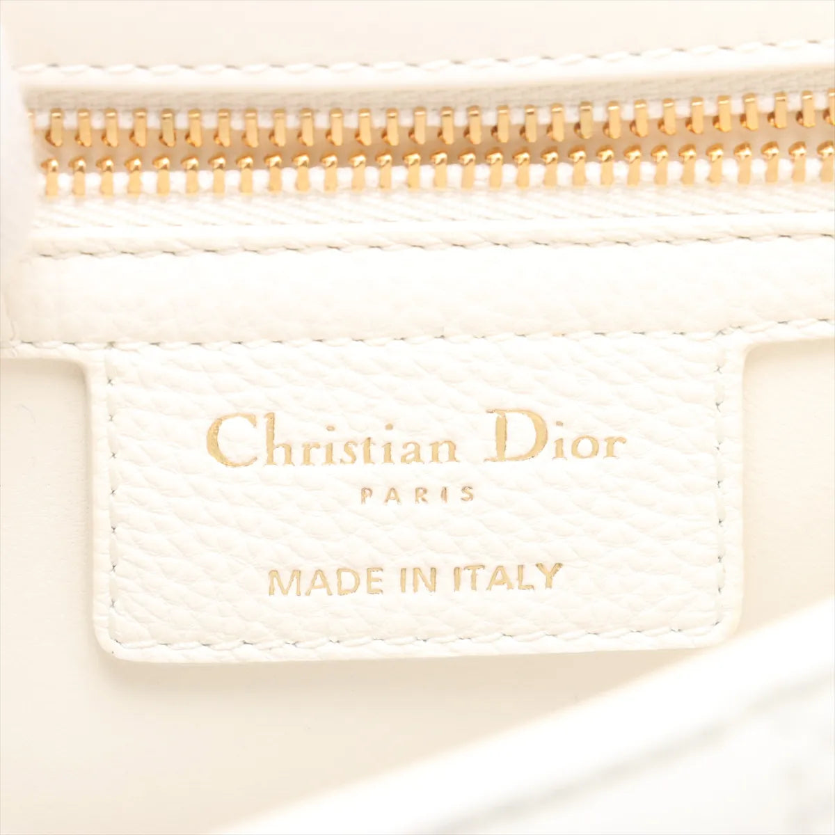 Christian Dior Cannage Caro Leather Chain Shoulder Bag White