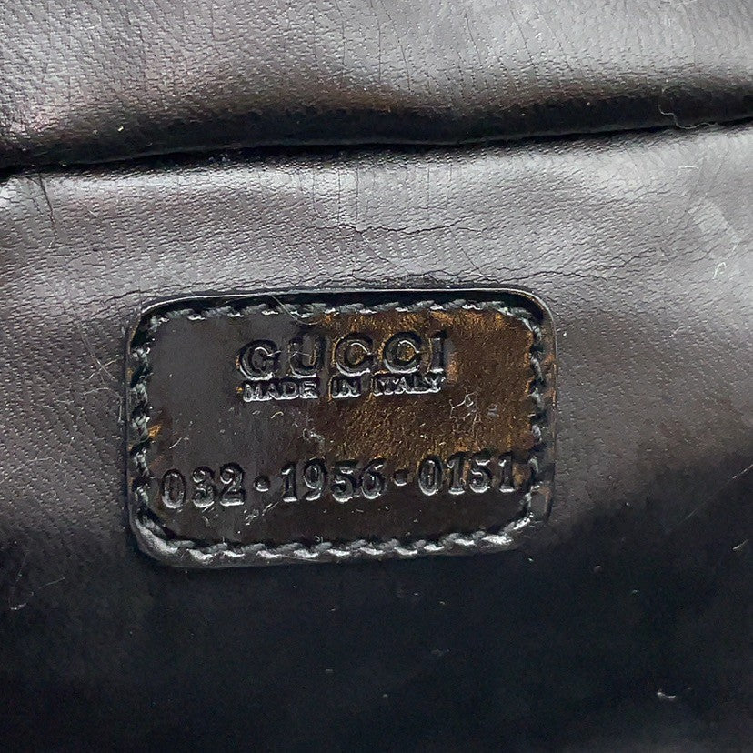 Gucci Bamboo Leather Vanity Handbag Black