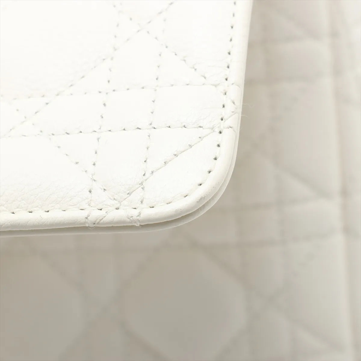 Christian Dior Cannage Caro Leather Chain Shoulder Bag White