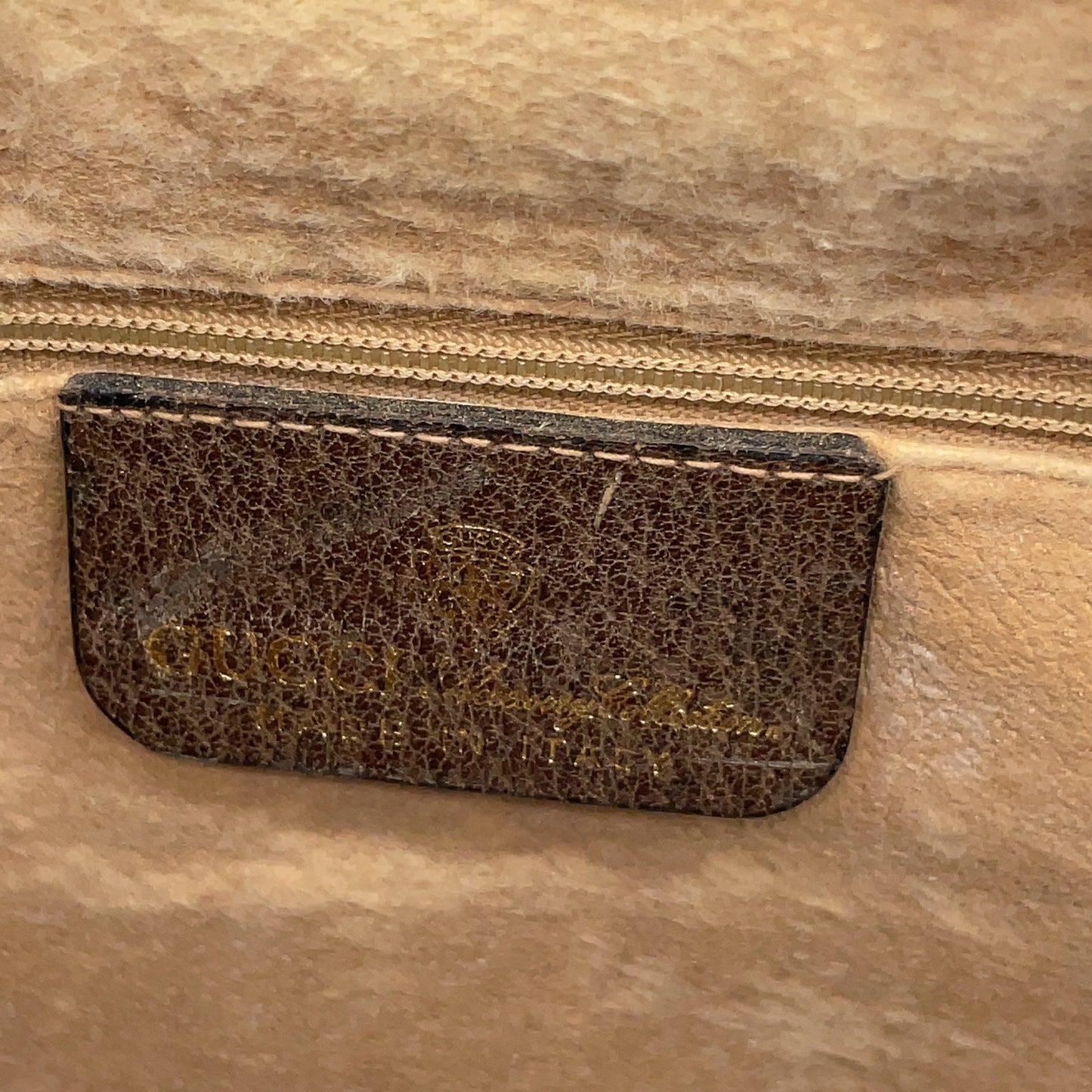 Gucci GG Supreme PVC Sherry Line Boston Bag Beige