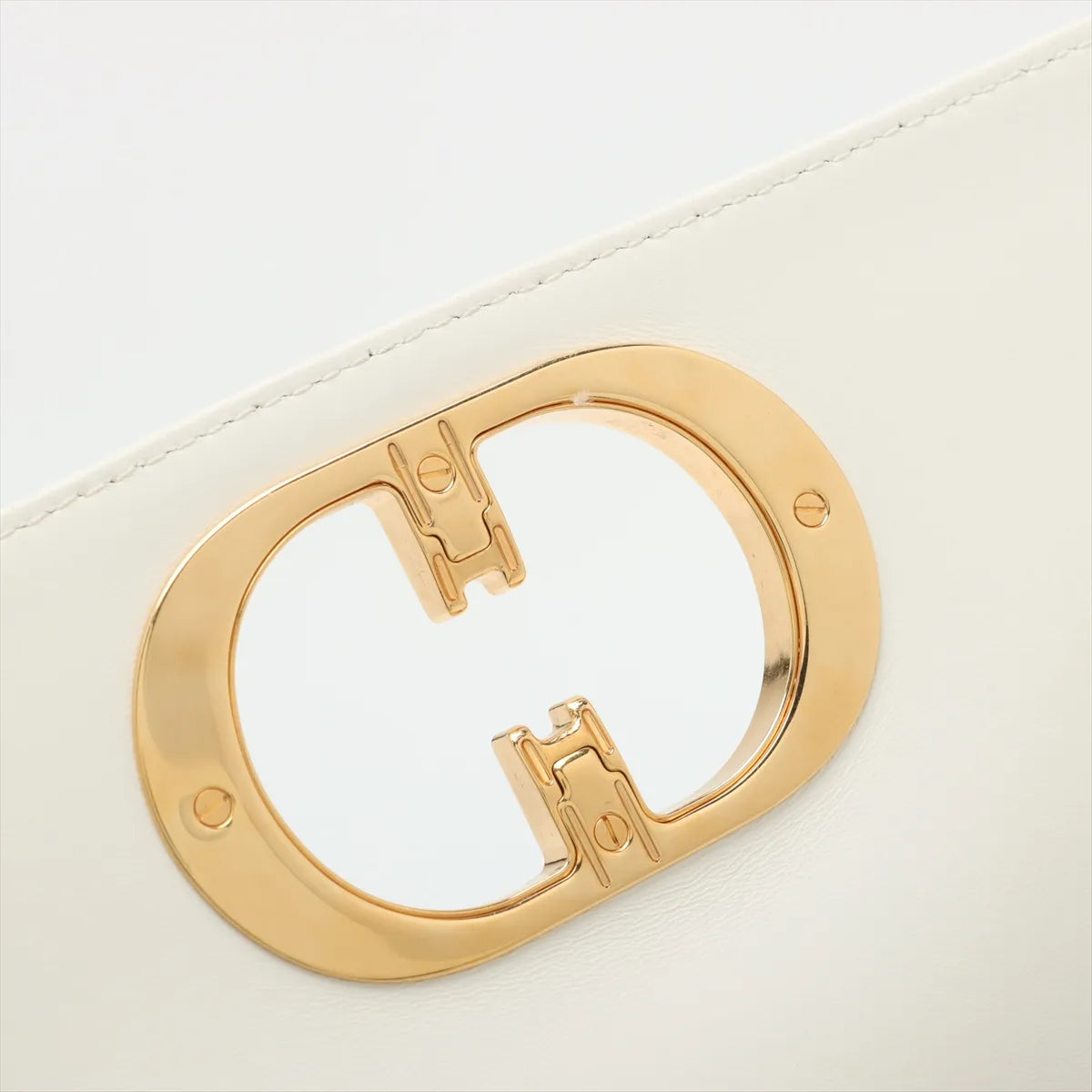 Christian Dior Cannage Caro Leather Chain Shoulder Bag White