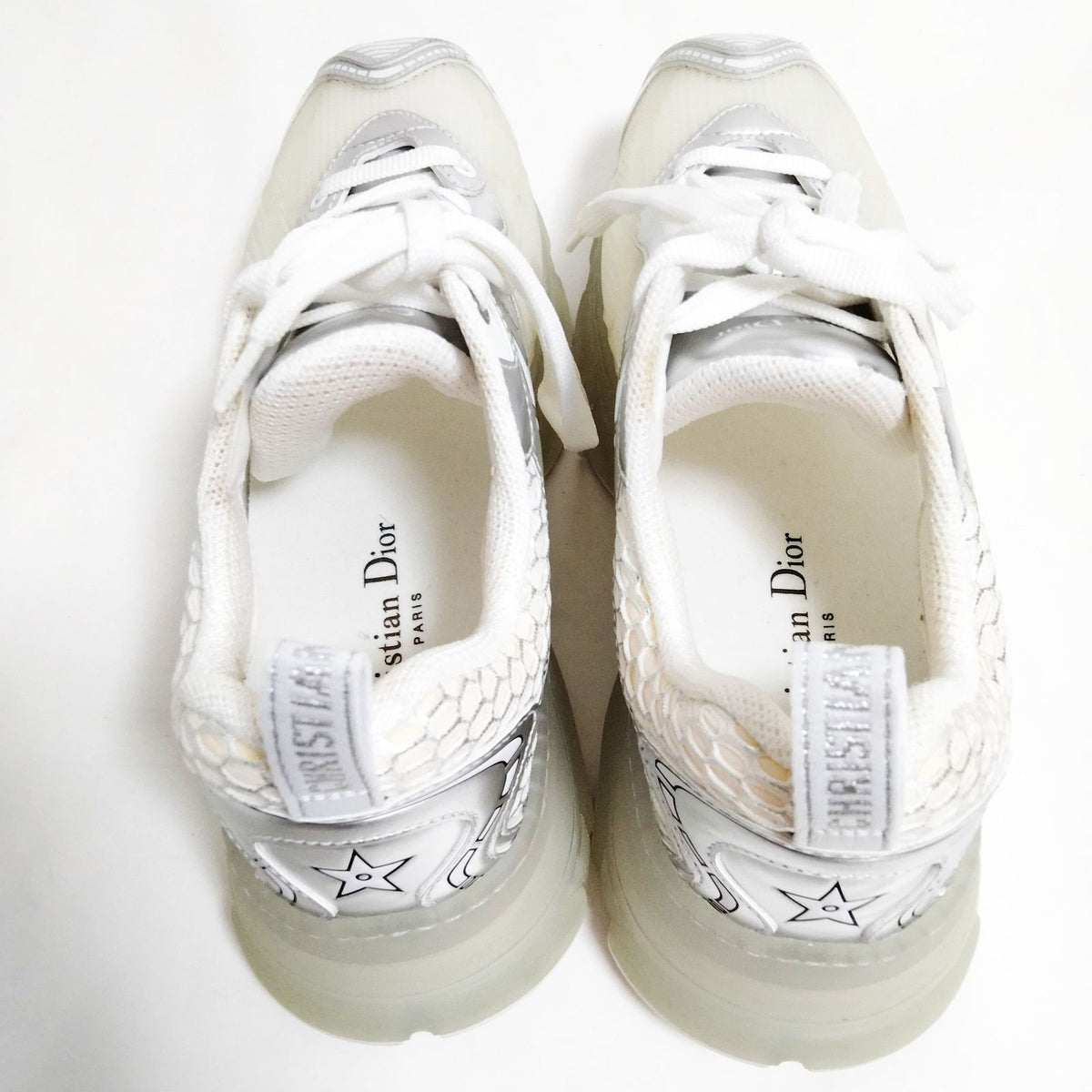 Christian Dior white and silver mesh sneakers, EU 38.5 — detail 2