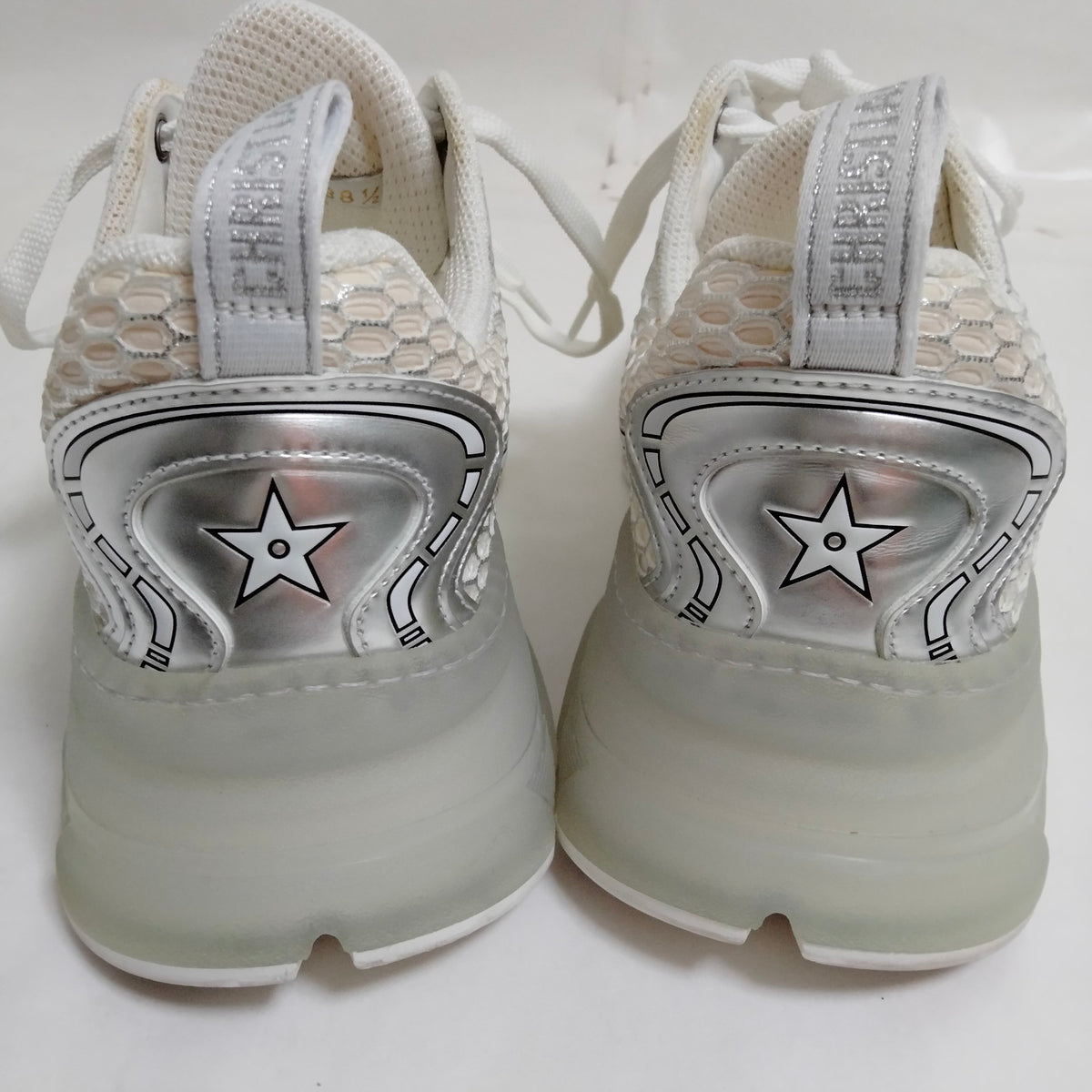 Christian Dior white and silver mesh sneakers, EU 38.5 — detail 6