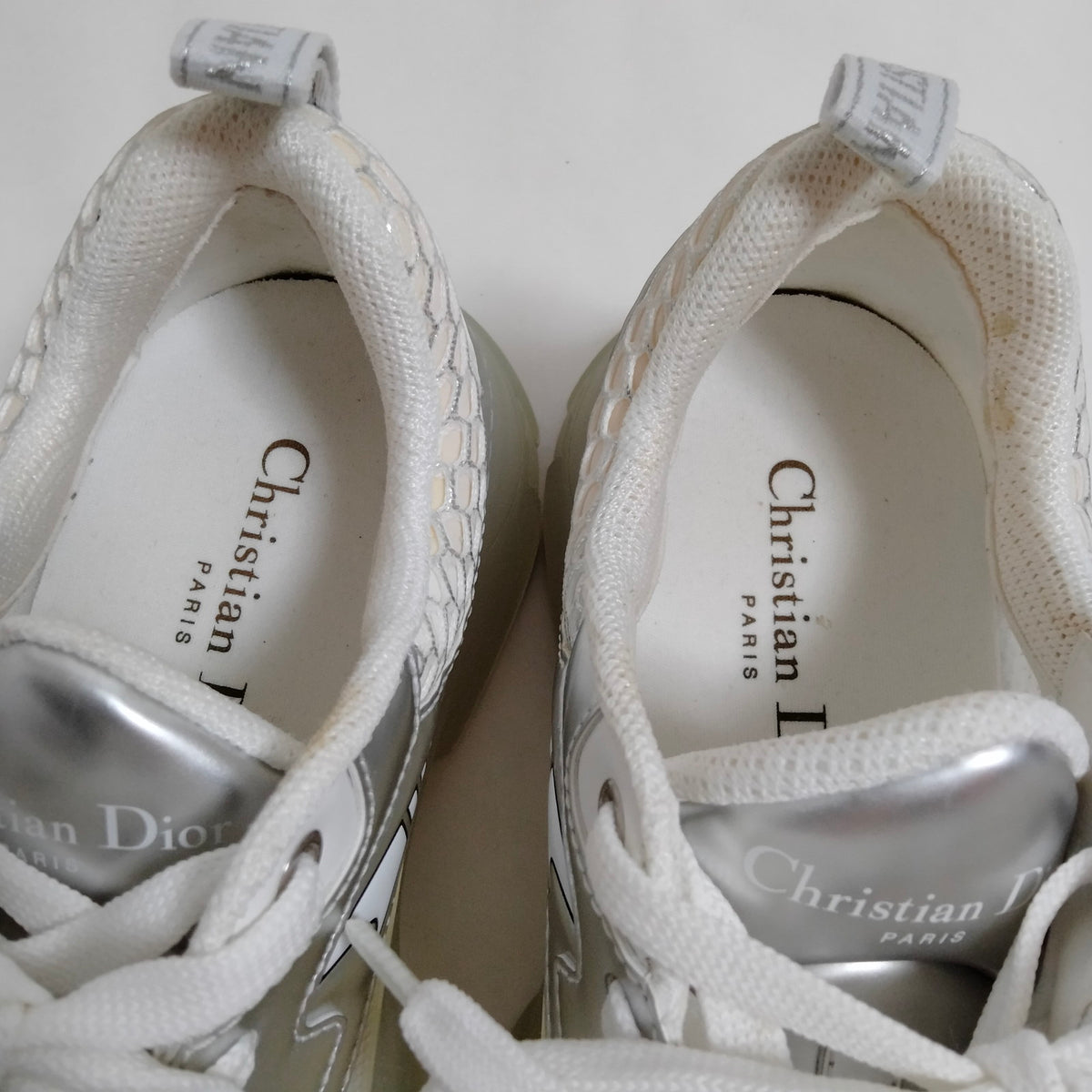 Christian Dior white and silver mesh sneakers, EU 38.5 — detail 7