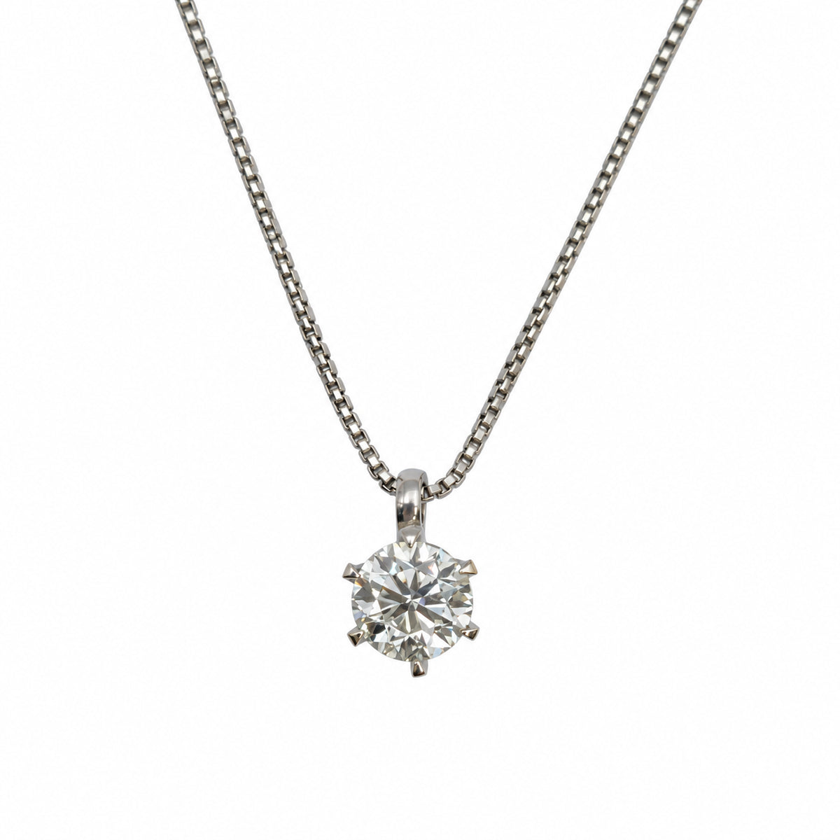 Platinum 0.419 ct Diamond Solitaire Necklace — product view