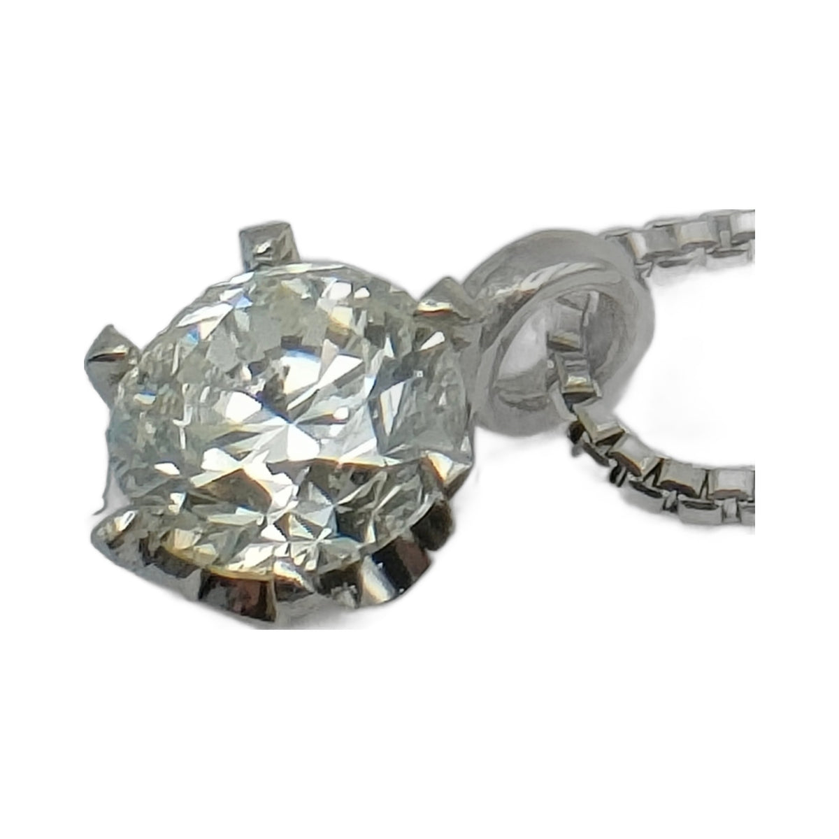 Platinum 0.419 ct Diamond Solitaire Necklace — detail 5