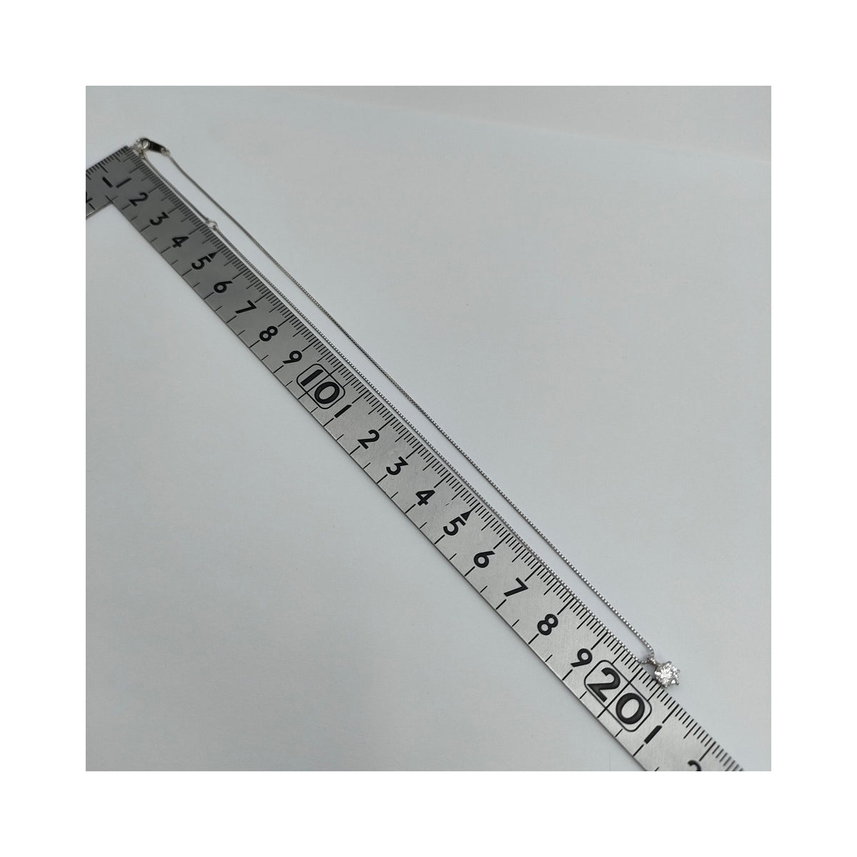 Platinum 0.419 ct Diamond Solitaire Necklace — detail 6