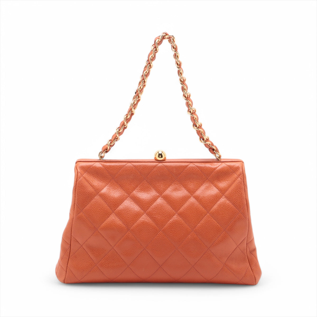 Chanel Matelasse Caviar Skin Gamaguchi Chain Shoulder Bag Orange * PREORDER *