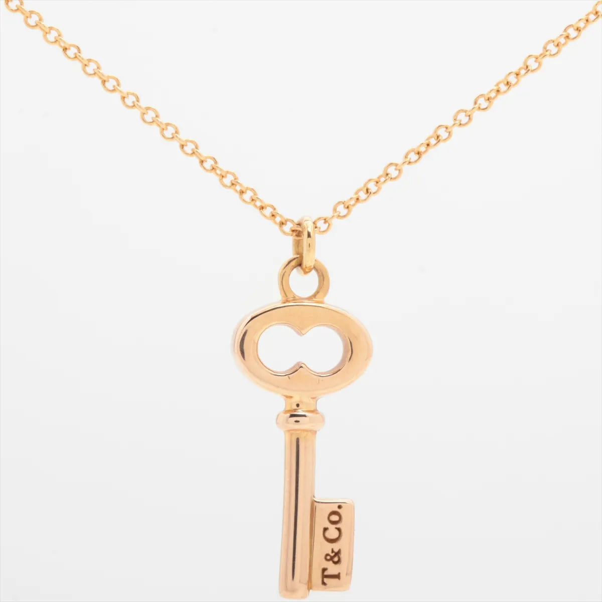 Tiffany & Co. Mini Key Pendant Necklace Pink Gold