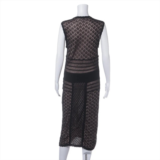Ferragamo Cotton Rayon Knit Midi Sleeveless Dress
