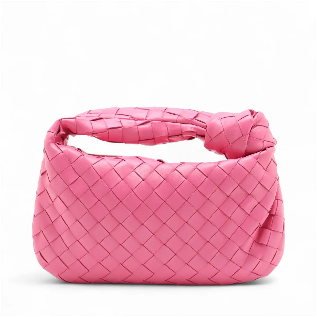 Bottega Veneta Intrecciato Mini Jodie Leather Handbag Pink