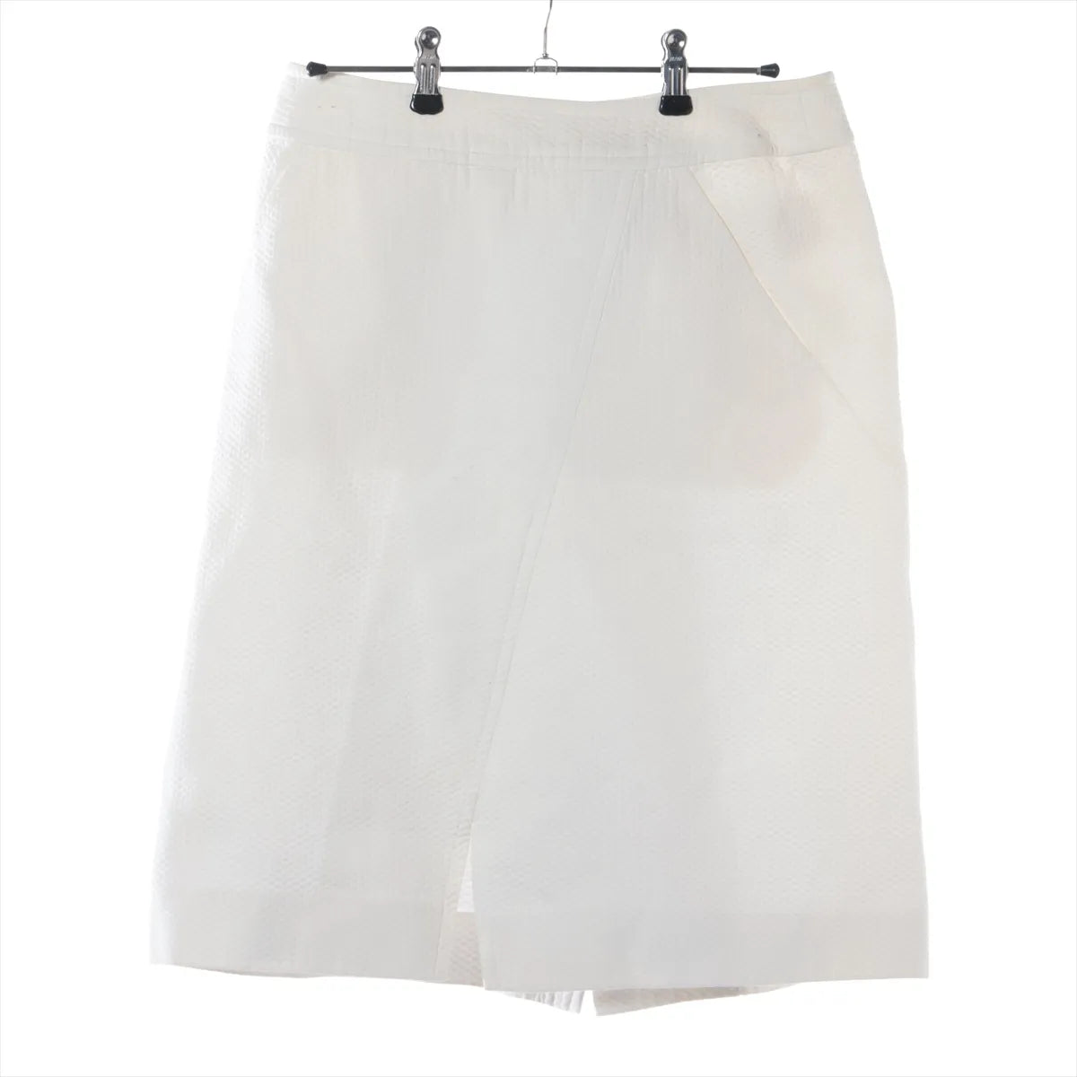 Chanel CC Button Cotton Skirt White