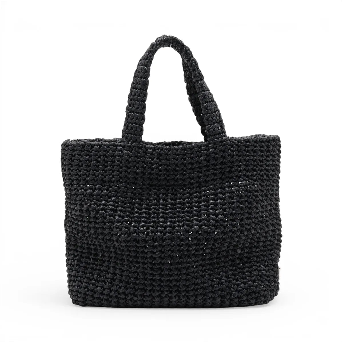Prada Raffia Tote Bag Black