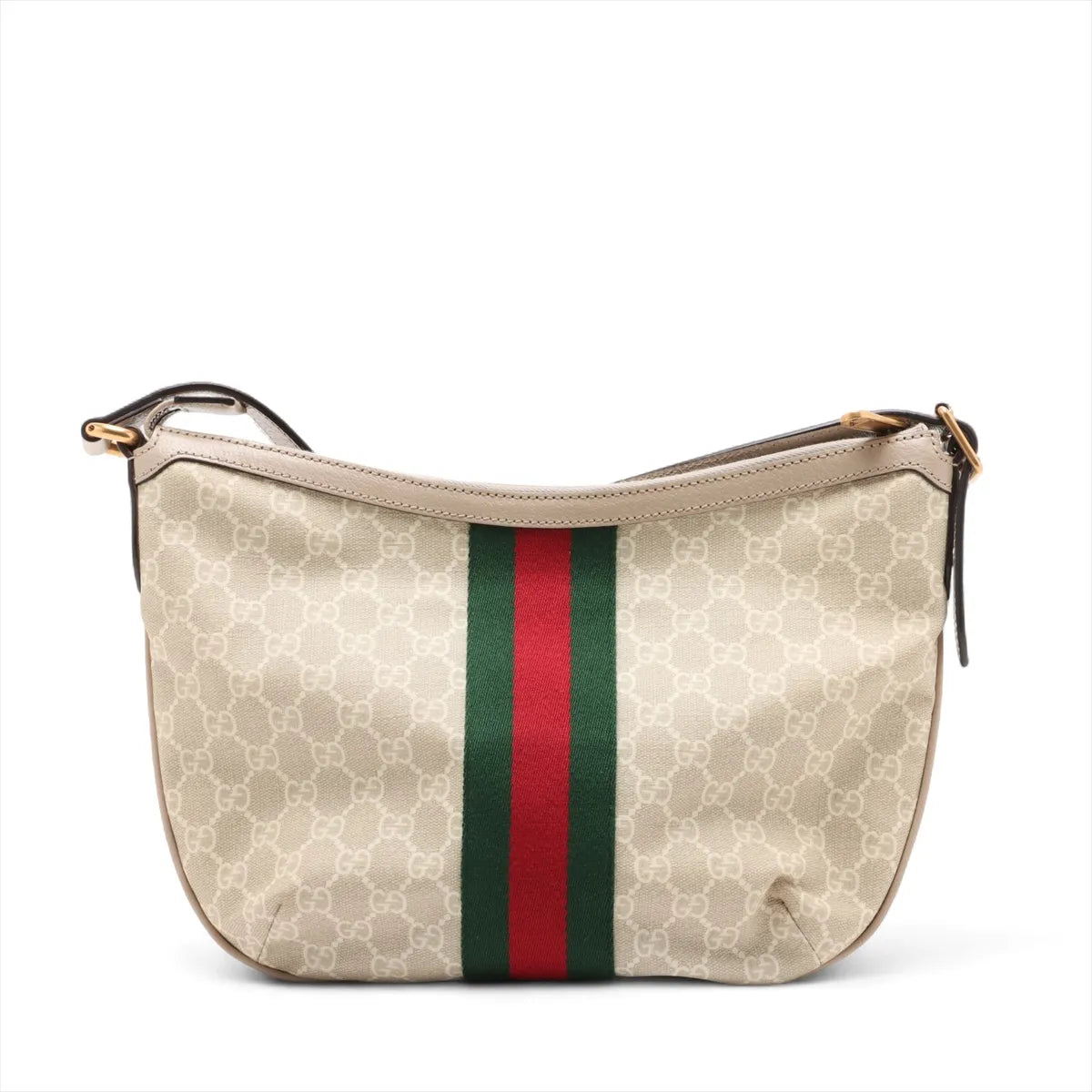 Gucci GG Supreme Ophidia Leather Shoulder Bag Beige