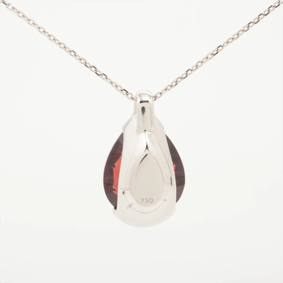 TASAKI Garnet Teardrop Necklace White Gold