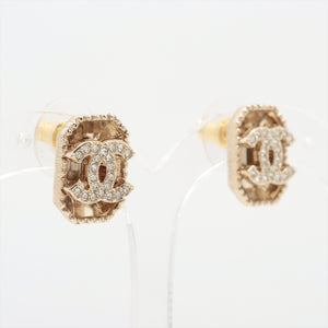 Chanel CC Rhinestone Logo Rectangular Stud Earring