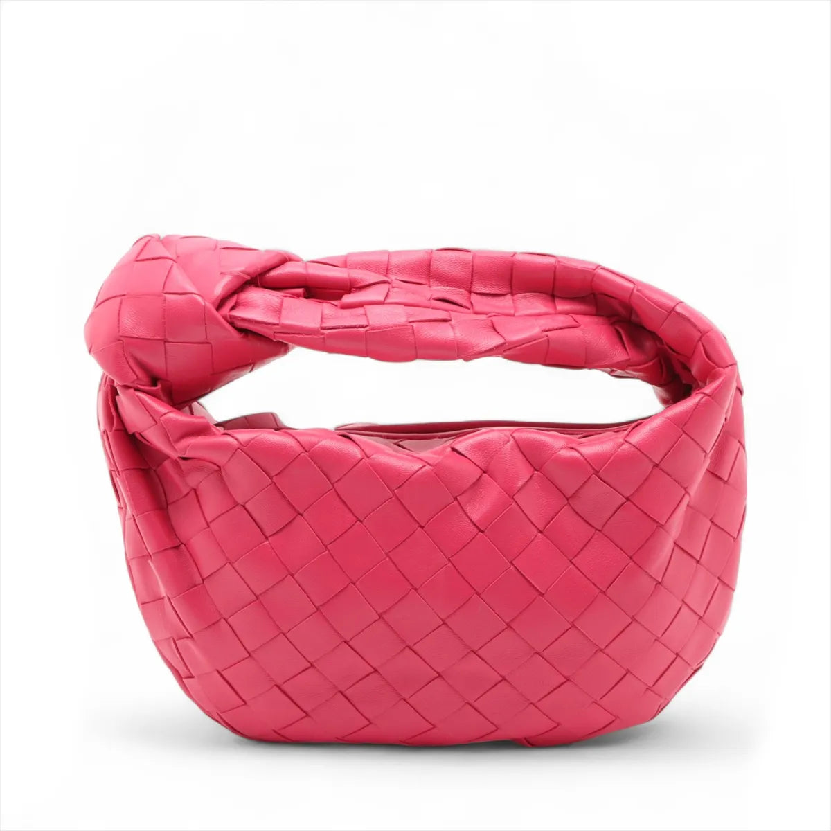 Bottega Veneta Intrecciato Mini Jodie Leather Handbag Pink