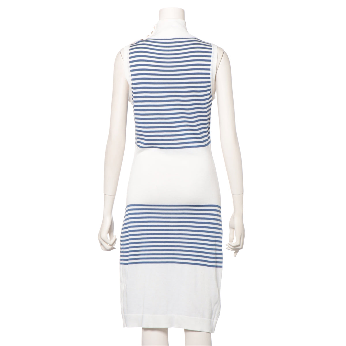 Chanel Vintage Coco Button Turtleneck Knitted Sleeveless Dress