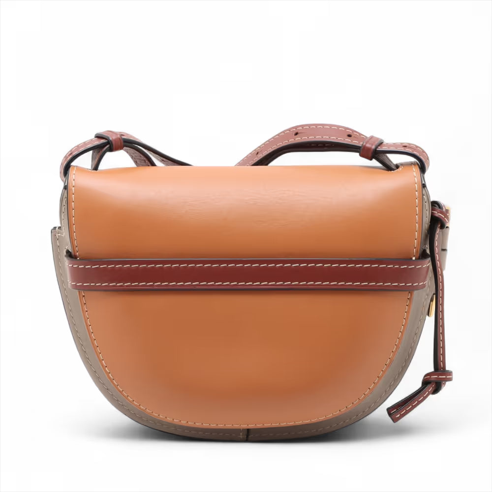 Loewe Gate Small Leather Shoulder Bag Brown x Gray