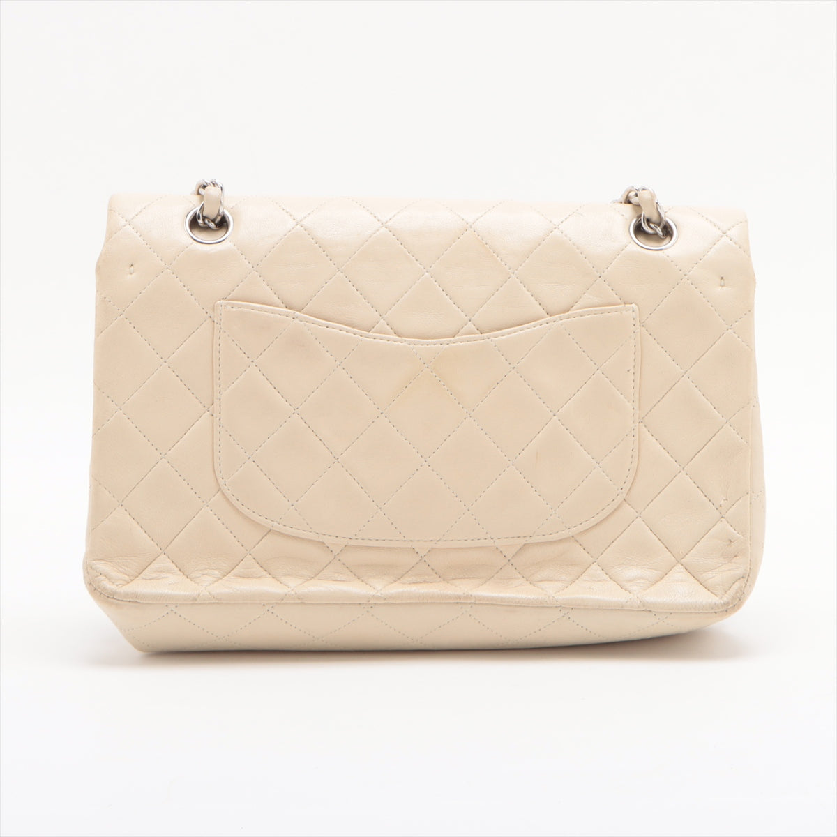 Chanel Matelasse 25 Lambskin Double Flap Double Chain Bag White