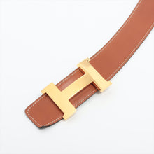 Load image into Gallery viewer, Hermes Constance H Belt Leather Black x Brown