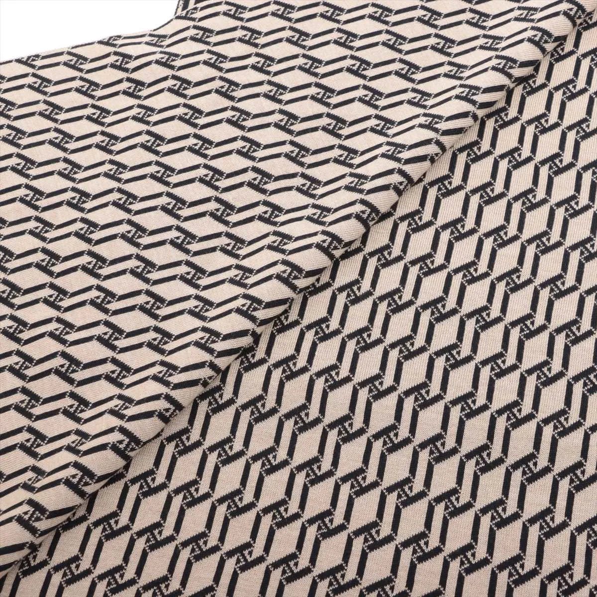 Hermès H Logo Knit Scarf Beige x Black