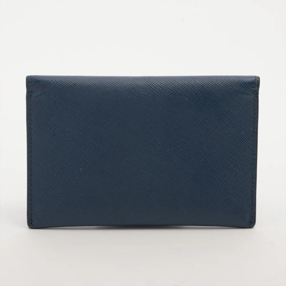 Prada Saffiano Leather Card Case Navy Blue