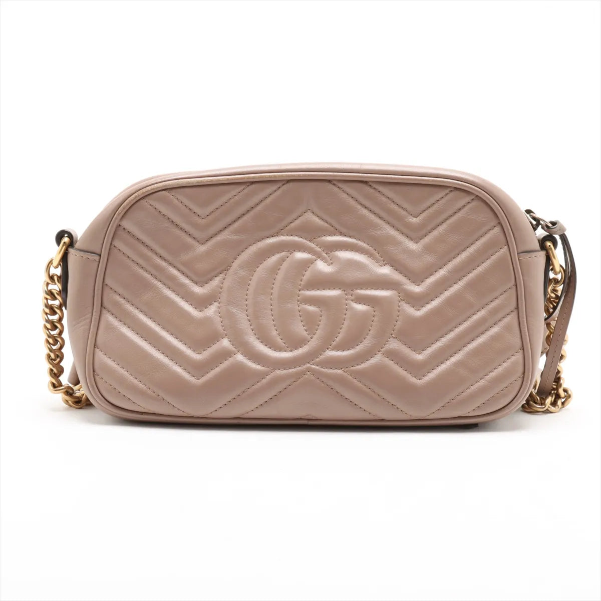 Gucci GG Marmont Chevron Leather Shoulder Bag Pink