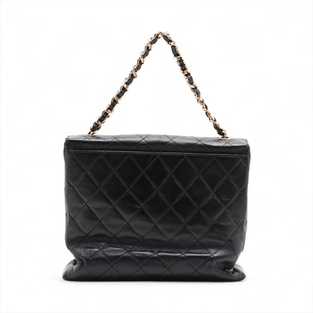 Chanel CC Logo Matelasse Caviar Skin Chain Shoulder Bag Black