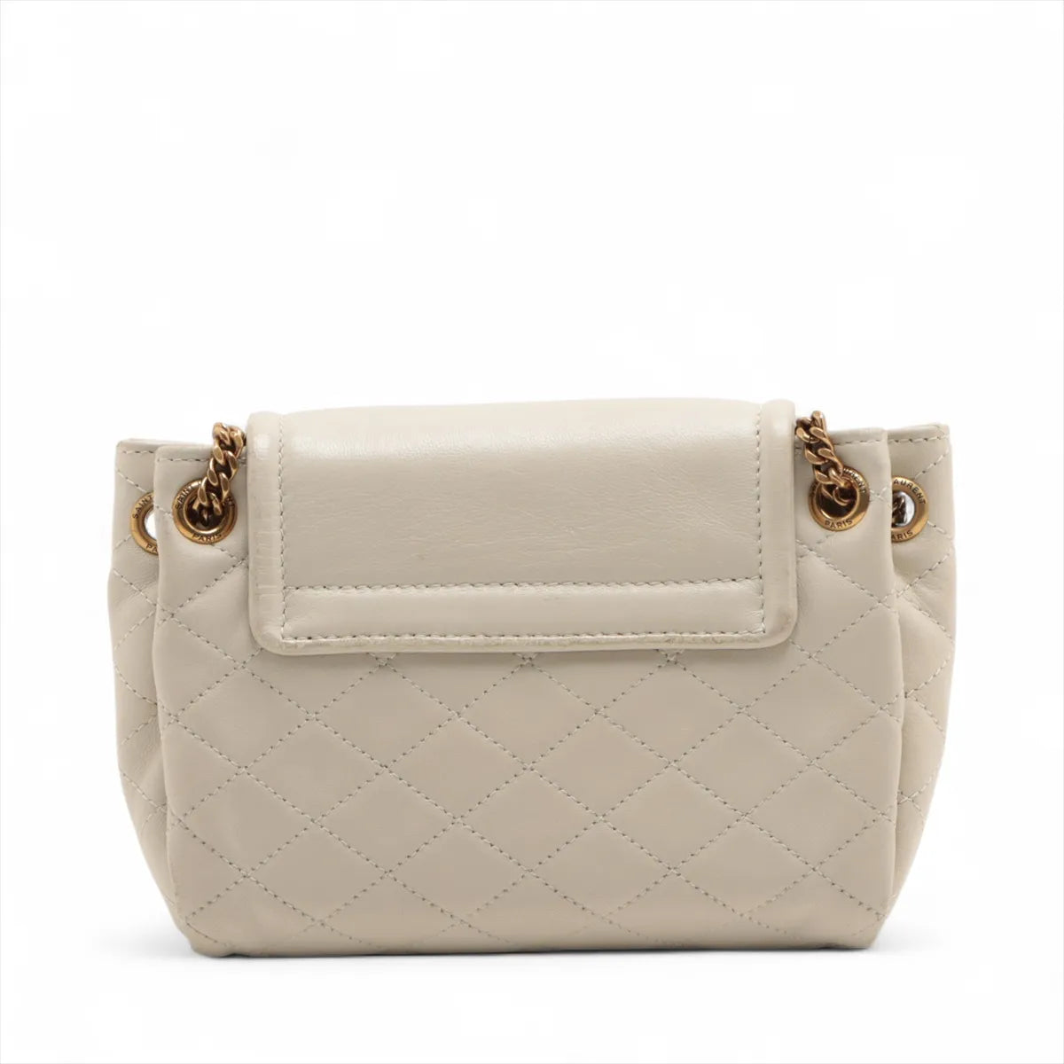 Saint Laurent Paris Mini Nolita Leather Chain Shoulder Bag White