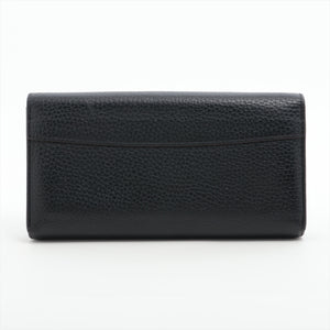 Louis Vuitton Taurillon Capucines Long Wallet Black x Hot Pink