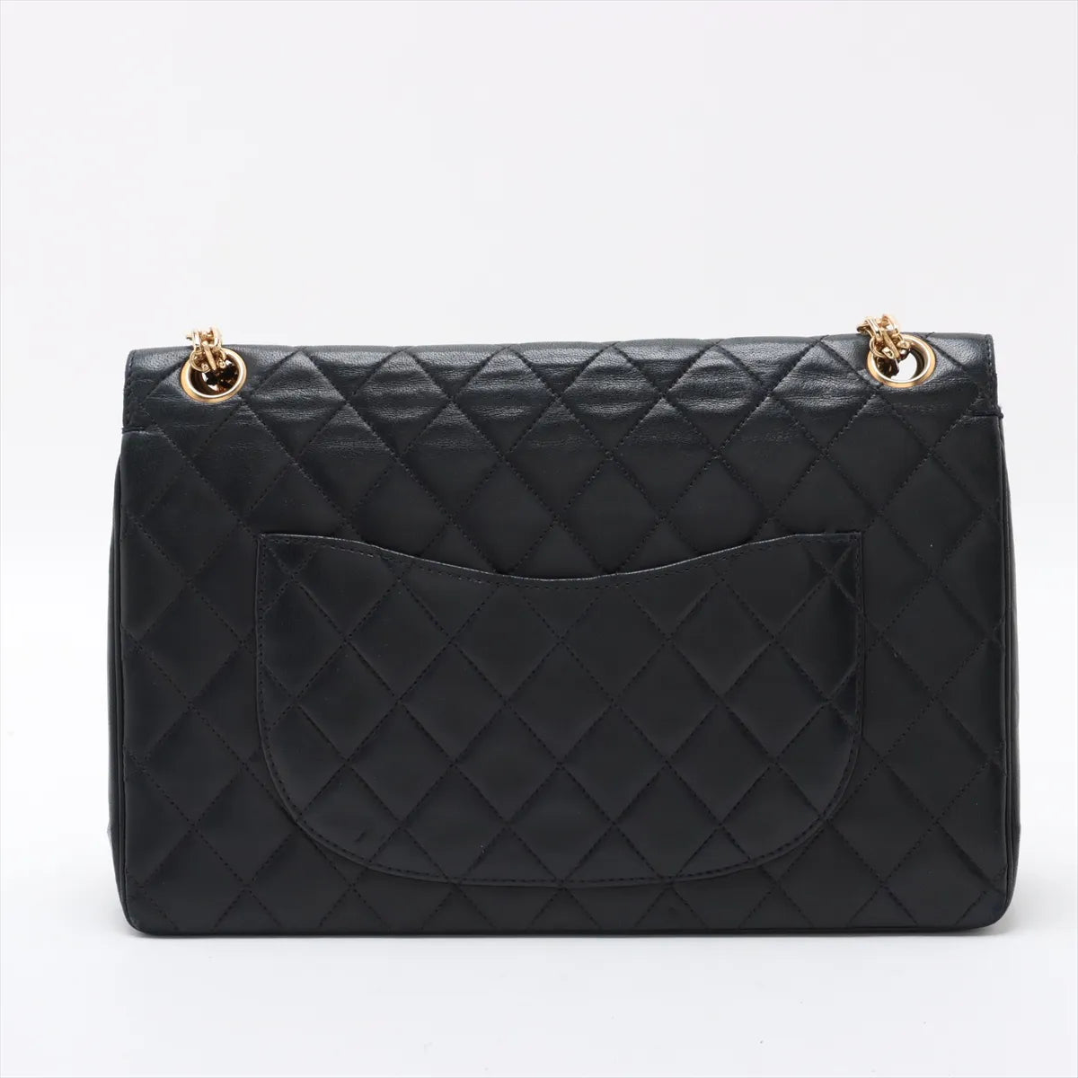 Chanel CC Logo Matelasse Lambskin Double Flap Double Chain Bag Navy Blue