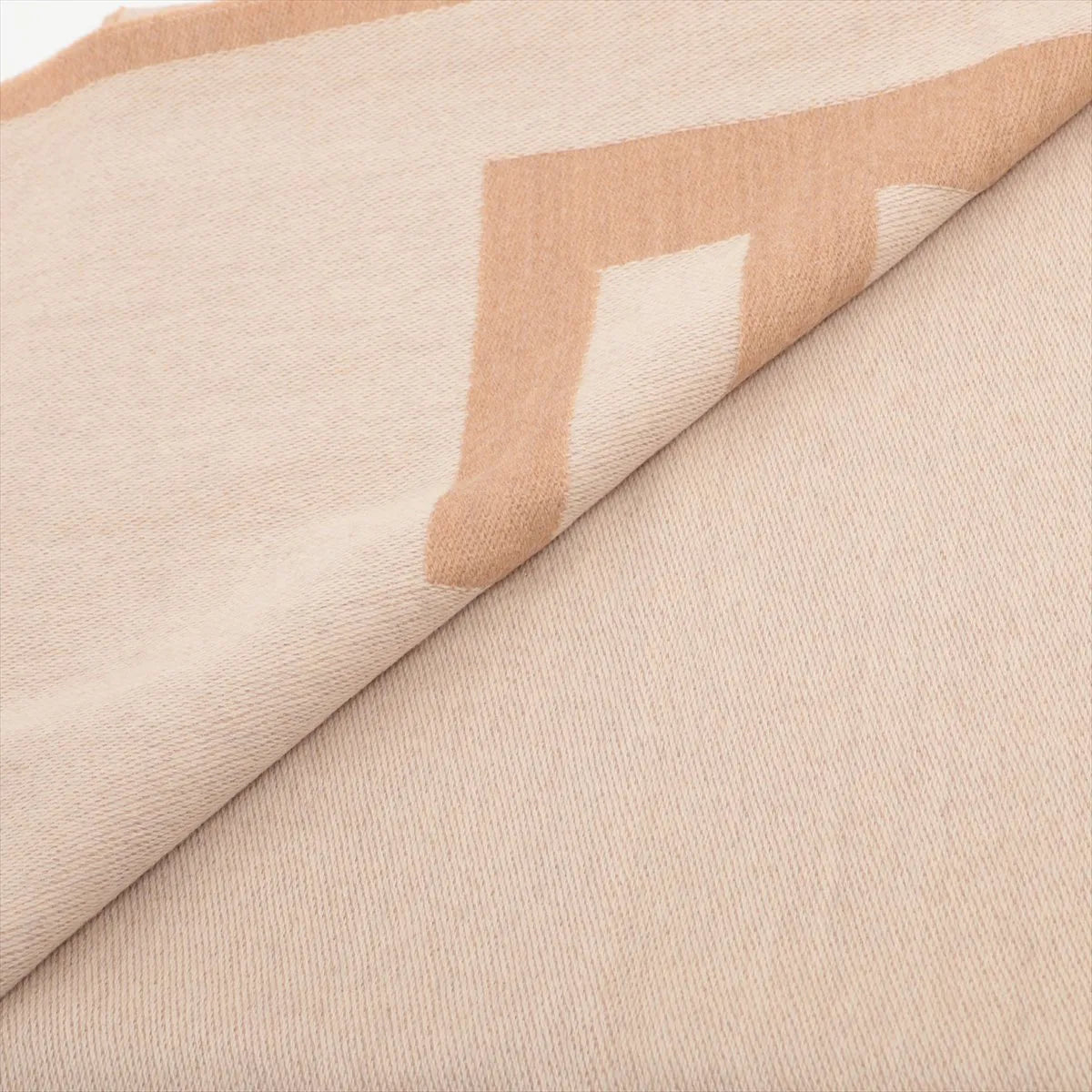 Fendi FF Logo Wool Scarf Beige