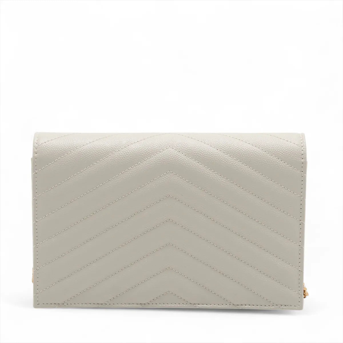 Saint Laurent Paris Envelope Leather Chain Wallet White