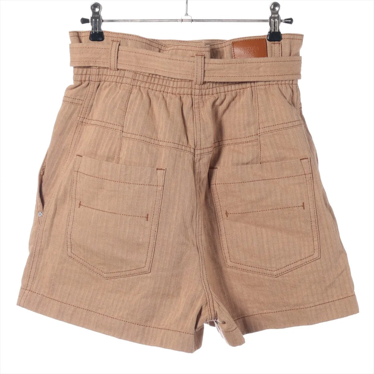 Hermès Cotton Paperbag Short Pants Beige