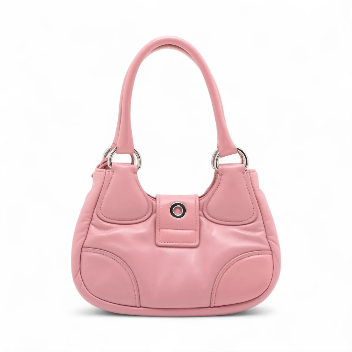 Prada Nappa Soft Moon Leather Two-Way Shoulder Bag Pink