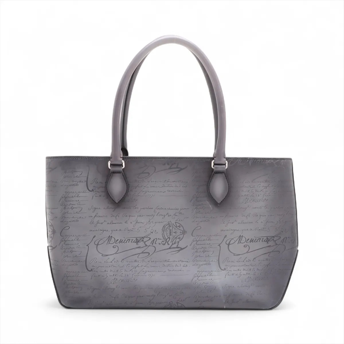Berluti Calligraphy Toujour Leather Tote Bag Gray