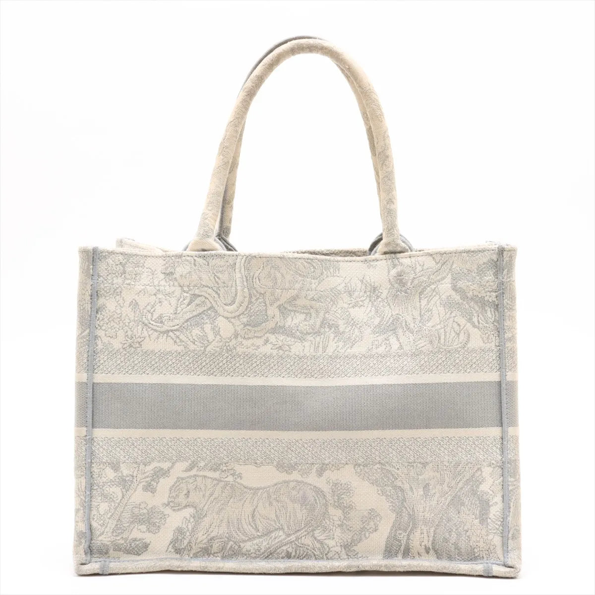 Christian Dior Toile De JouY Embroidery Medium Book Tote Gray